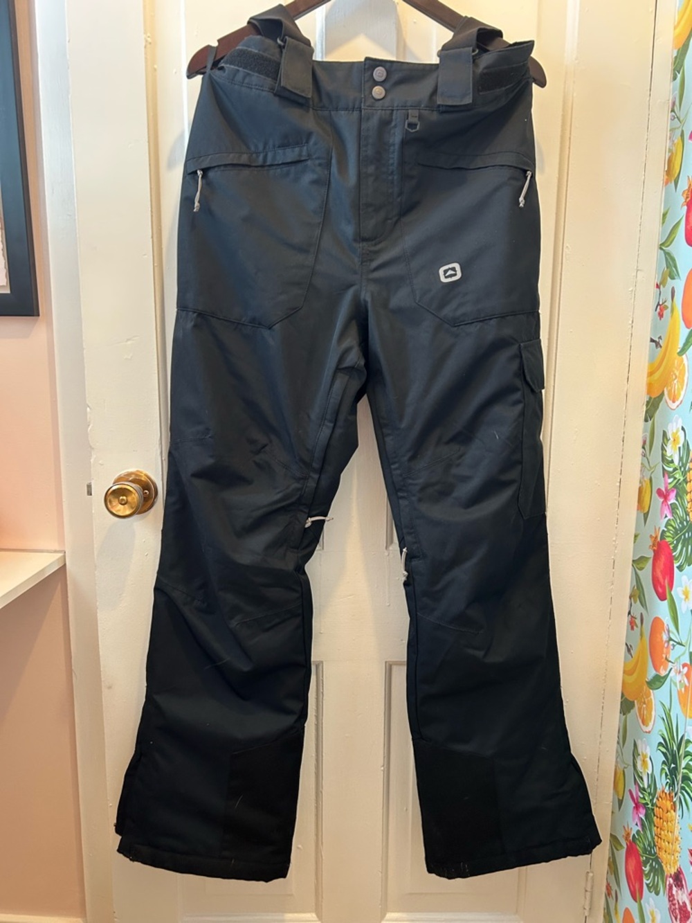 Outbound Men's Black Snowboarding pants with Light Gray Lining